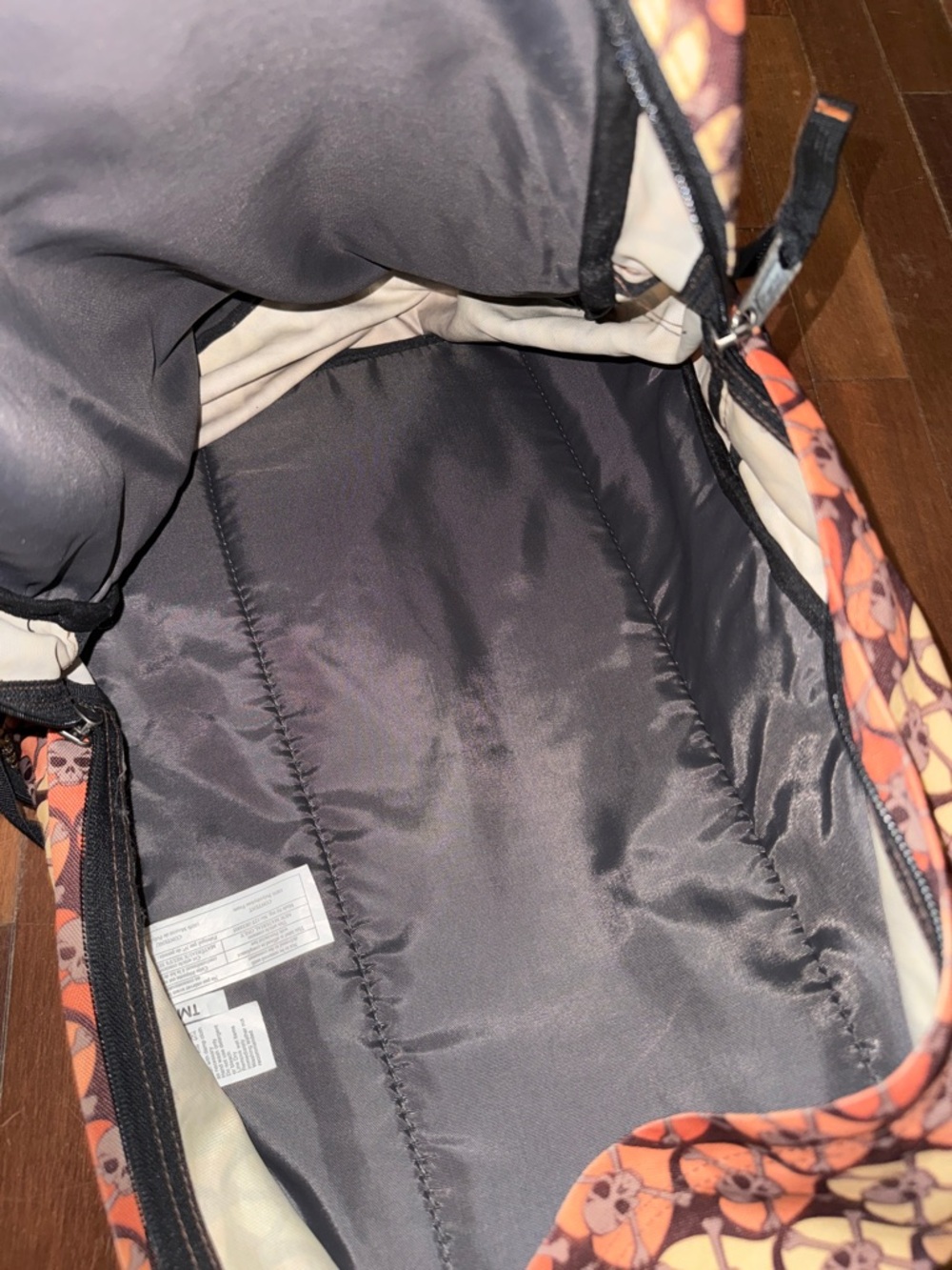Jansport Orange and Yellow Skull Print Backpack - Picture 10 of 11